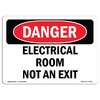 Signmission Safety Sign, OSHA Danger, 18" Height, Rigid Plastic, Electrical Room Not An Exit, Landscape OS-DS-P-1824-L-2146